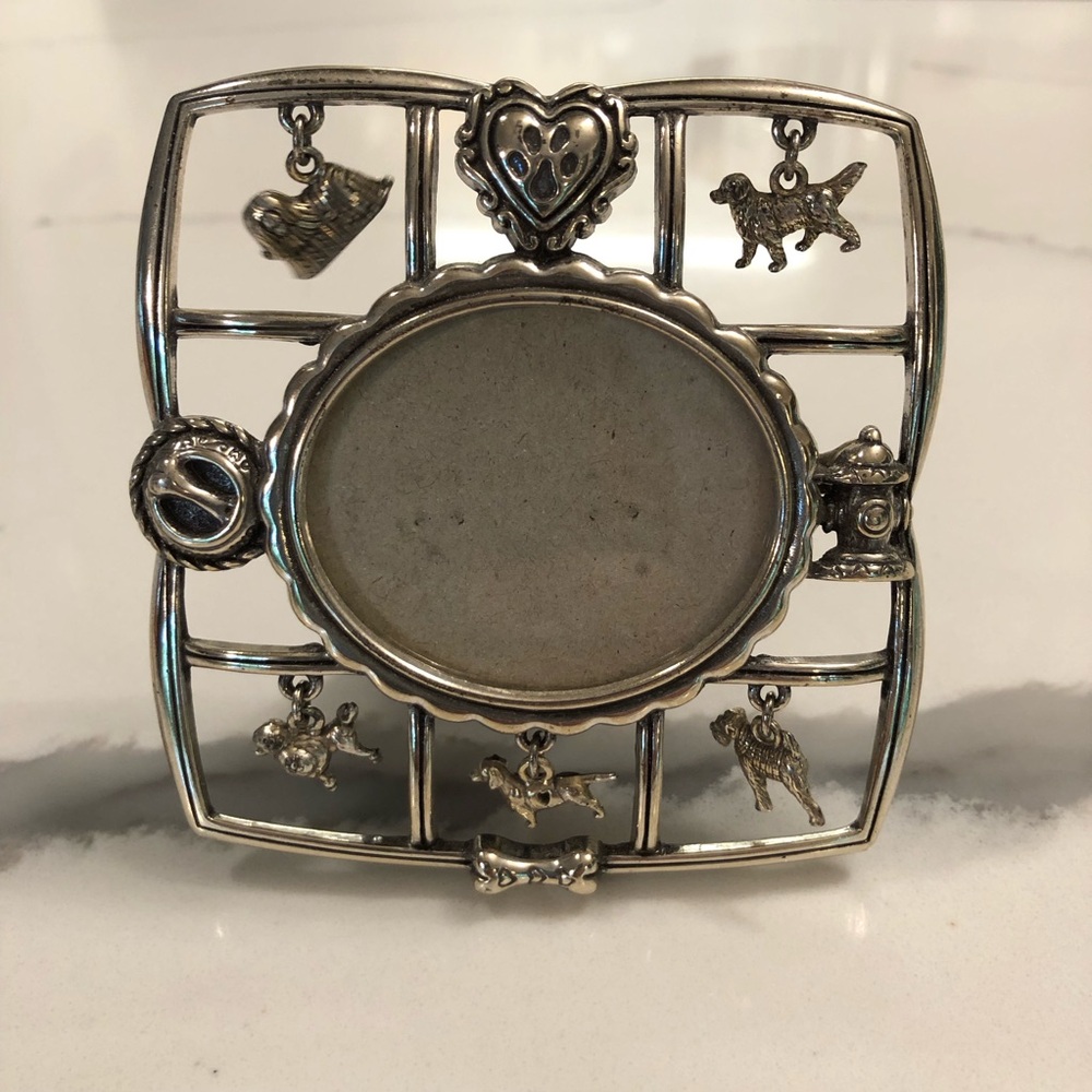 Brighton Silver-Tone Dog Charm Picture Frame 3.5" x 3.5"